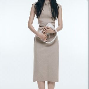 Belted Cap-Sleeved Dress